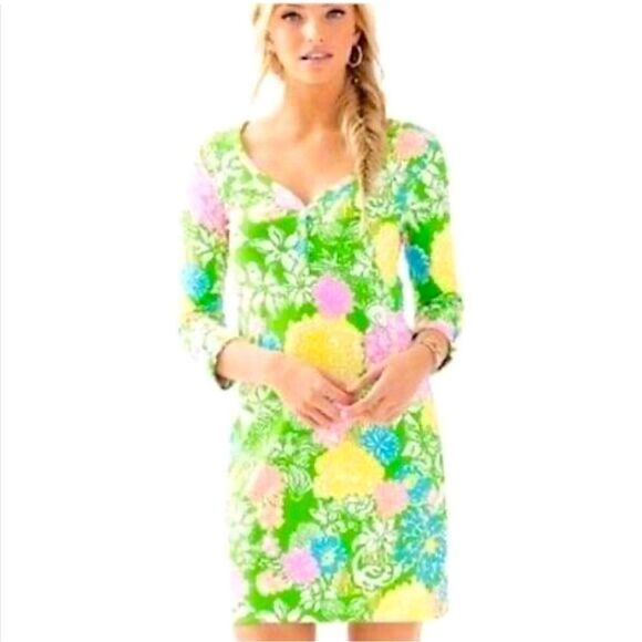 Lilly Pulitzer Palmetto Dress Hibiscus Stroll - Picture 1 of 8